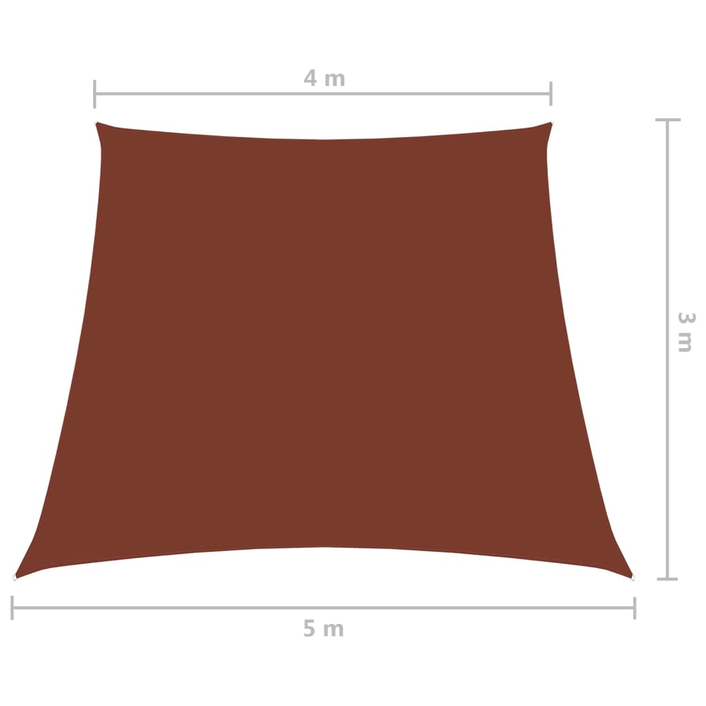 Zonnezeil trapezium 3/5x4 m oxford stof terracottakleurig