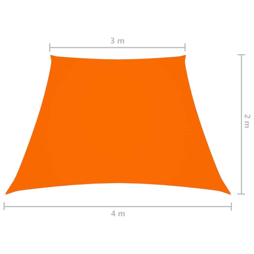 Zonnezeil trapezium 2/4x3 m oxford stof oranje