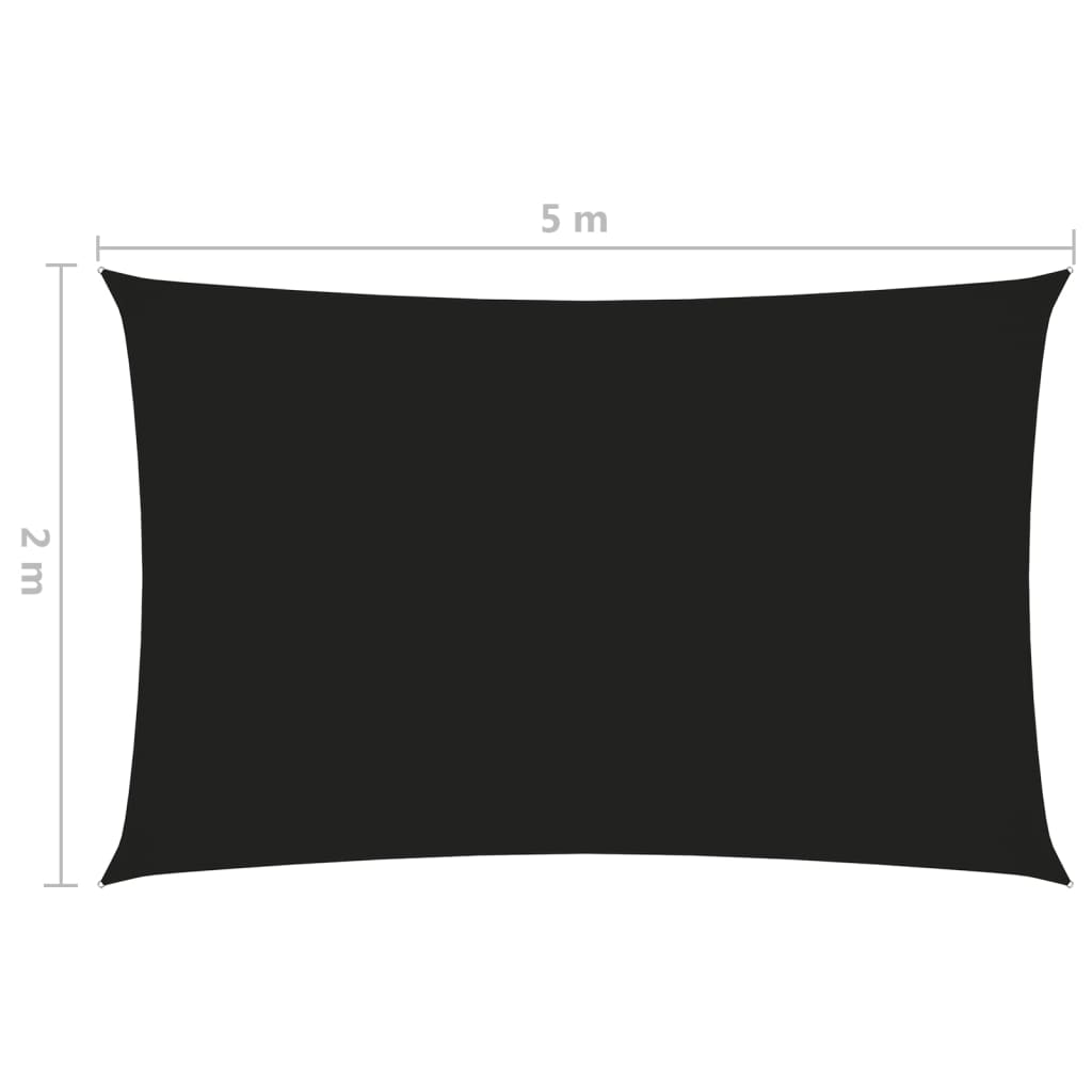 Zonnescherm rechthoekig 2x5 m oxford stof zwart