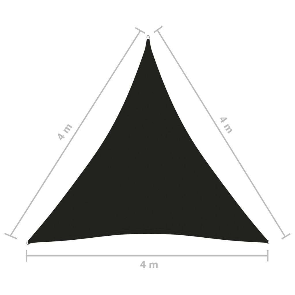 Zonnescherm driehoekig 4x4x4 m oxford stof zwart