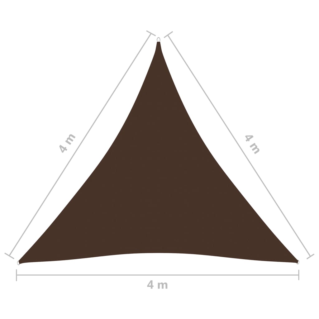 Zonnescherm driehoekig 4x4x4 m oxford stof bruin