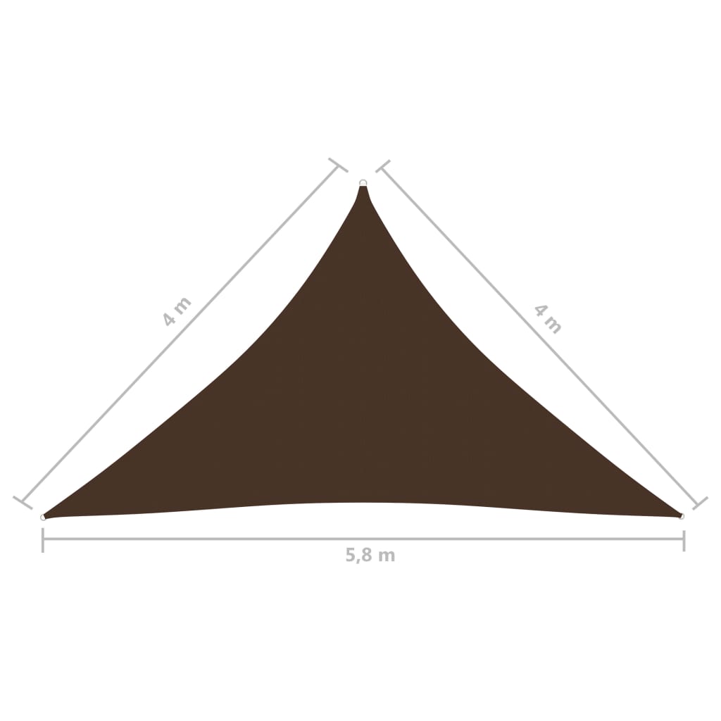 Zonnescherm driehoekig 4x4x5,8 m oxford stof bruin