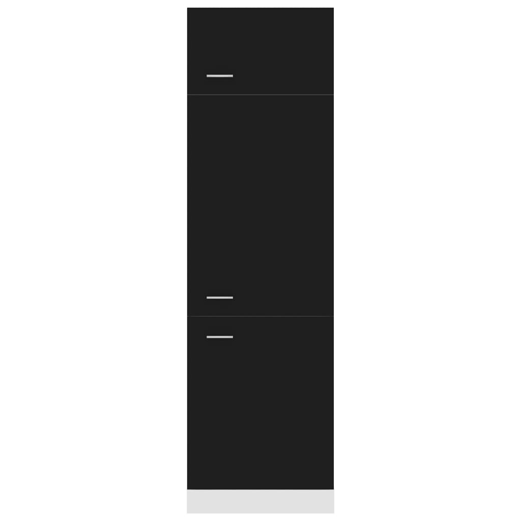 Koelkastkast 60x57x207 cm bewerkt hout zwart