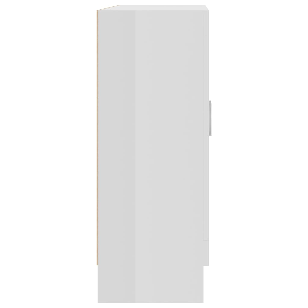 Vitrinekast 82,5x30,5x80 cm spaanplaat hoogglans wit