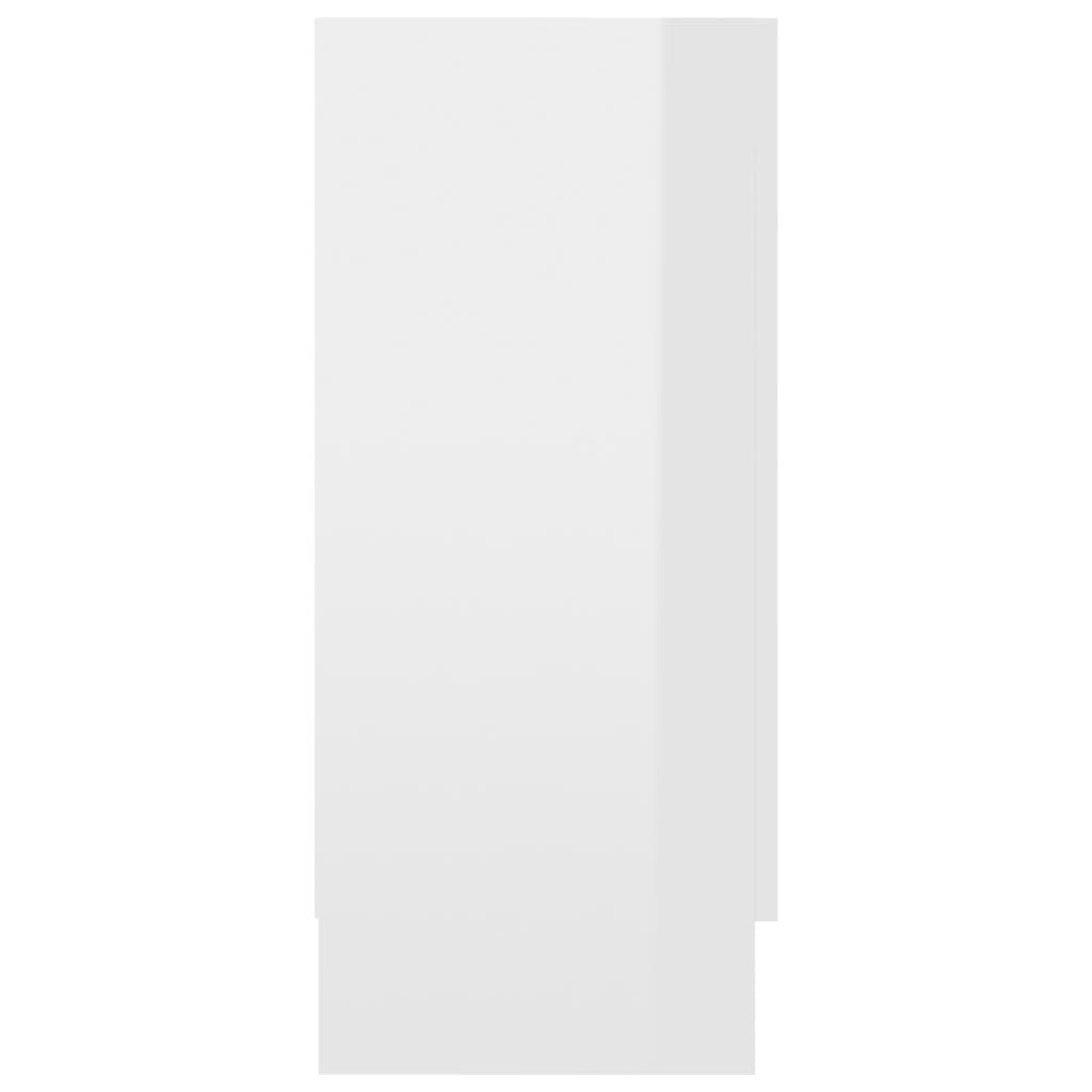 Vitrinekast 120x30,5x70 cm spaanplaat hoogglans wit