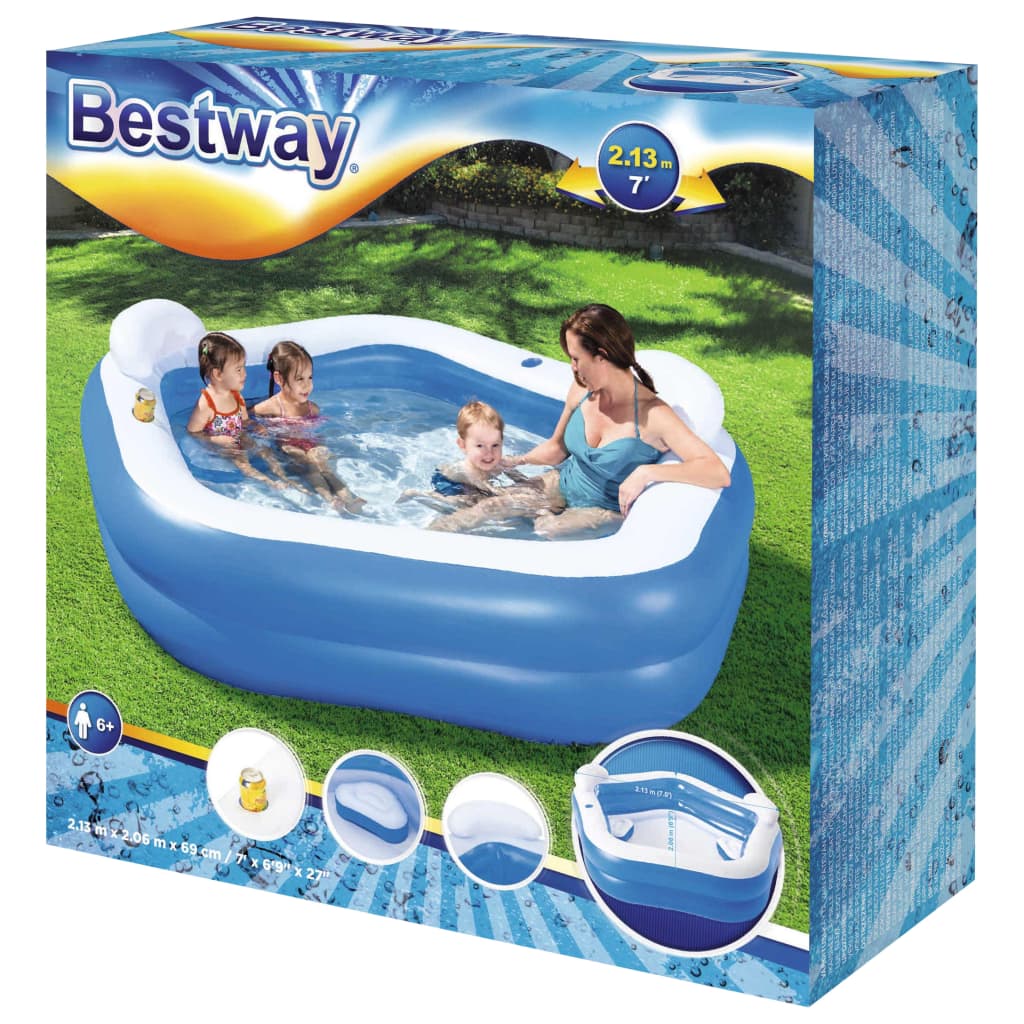 Bestway Zwembad Family Fun Lounge 213x206x69 cm