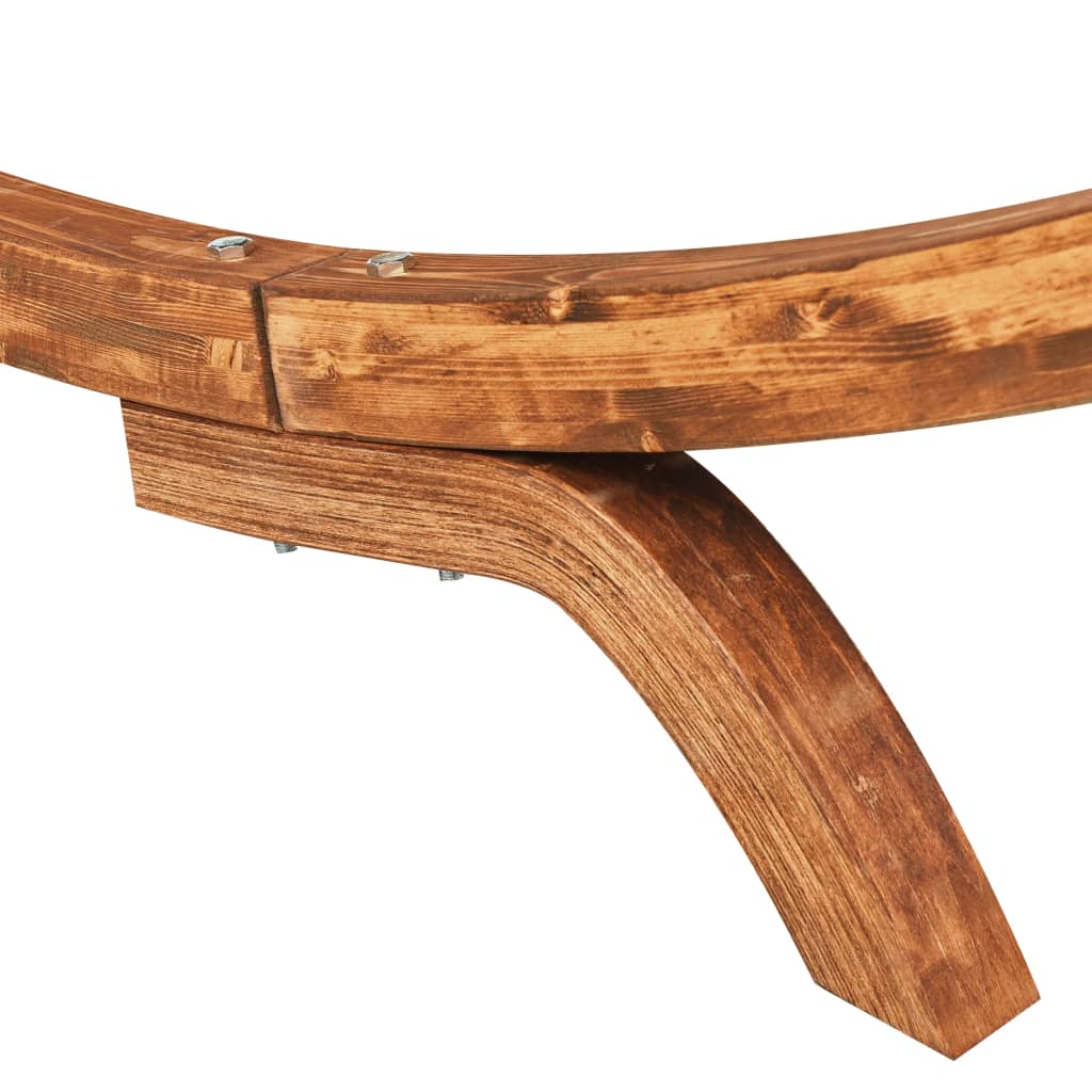 Loungebed 100x188,5x44 cm massief gebogen hout antracietkleurig