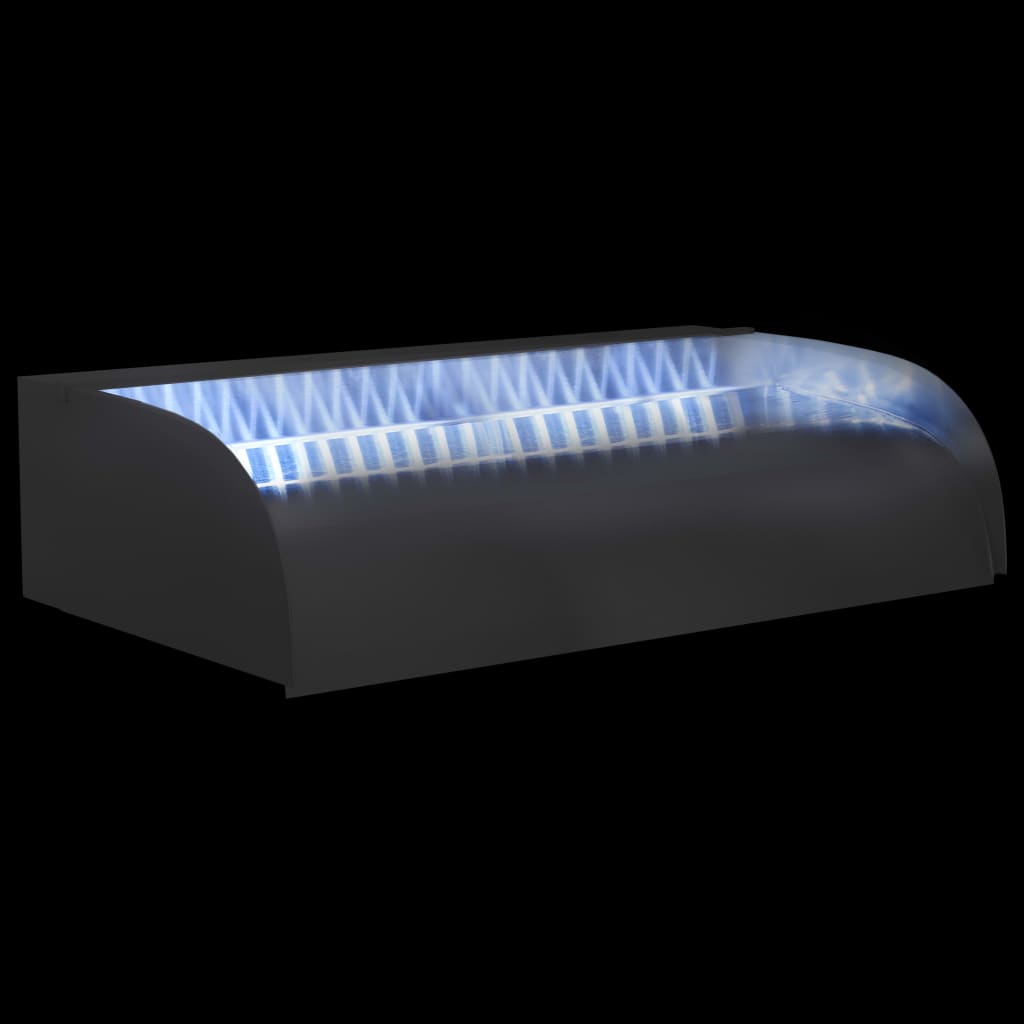 Waterval met LED's 60x34x14 cm roestvrij staal 304