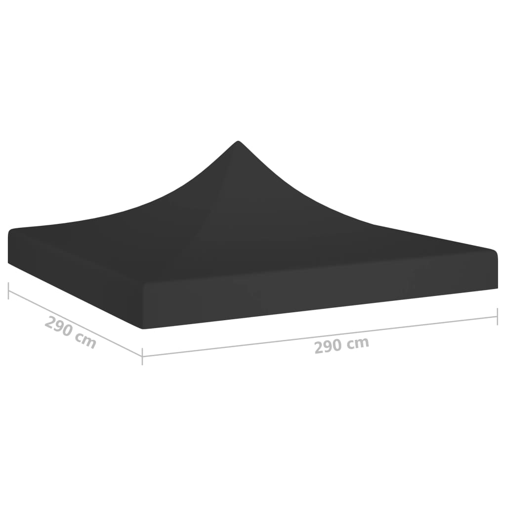 Partytentdak 270 g/m² 3x3 m zwart
