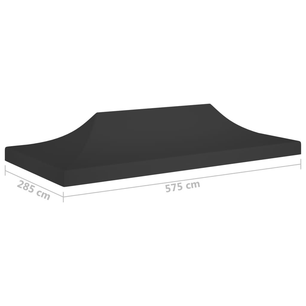 Partytentdak 270 g/m² 6x3 m zwart