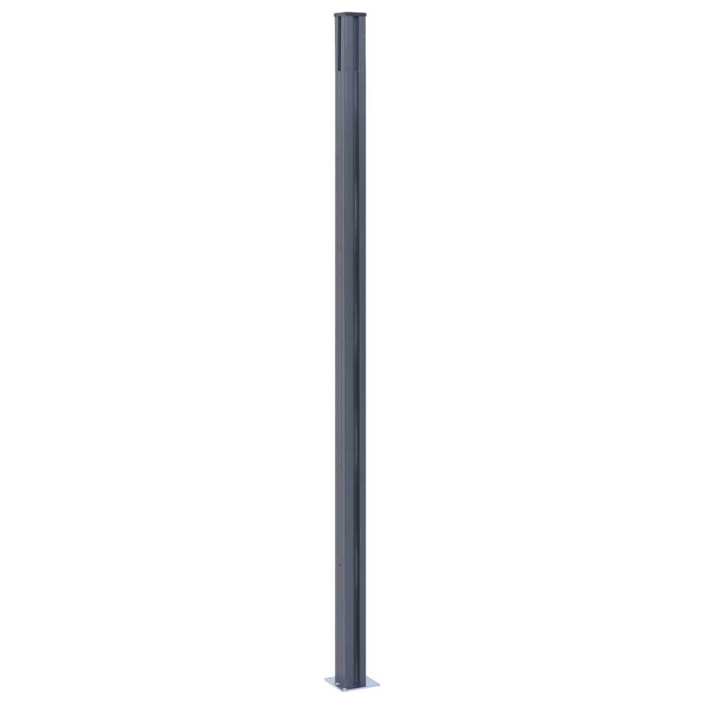 Schuttingpalen 2 st 185 cm aluminium donkergrijs