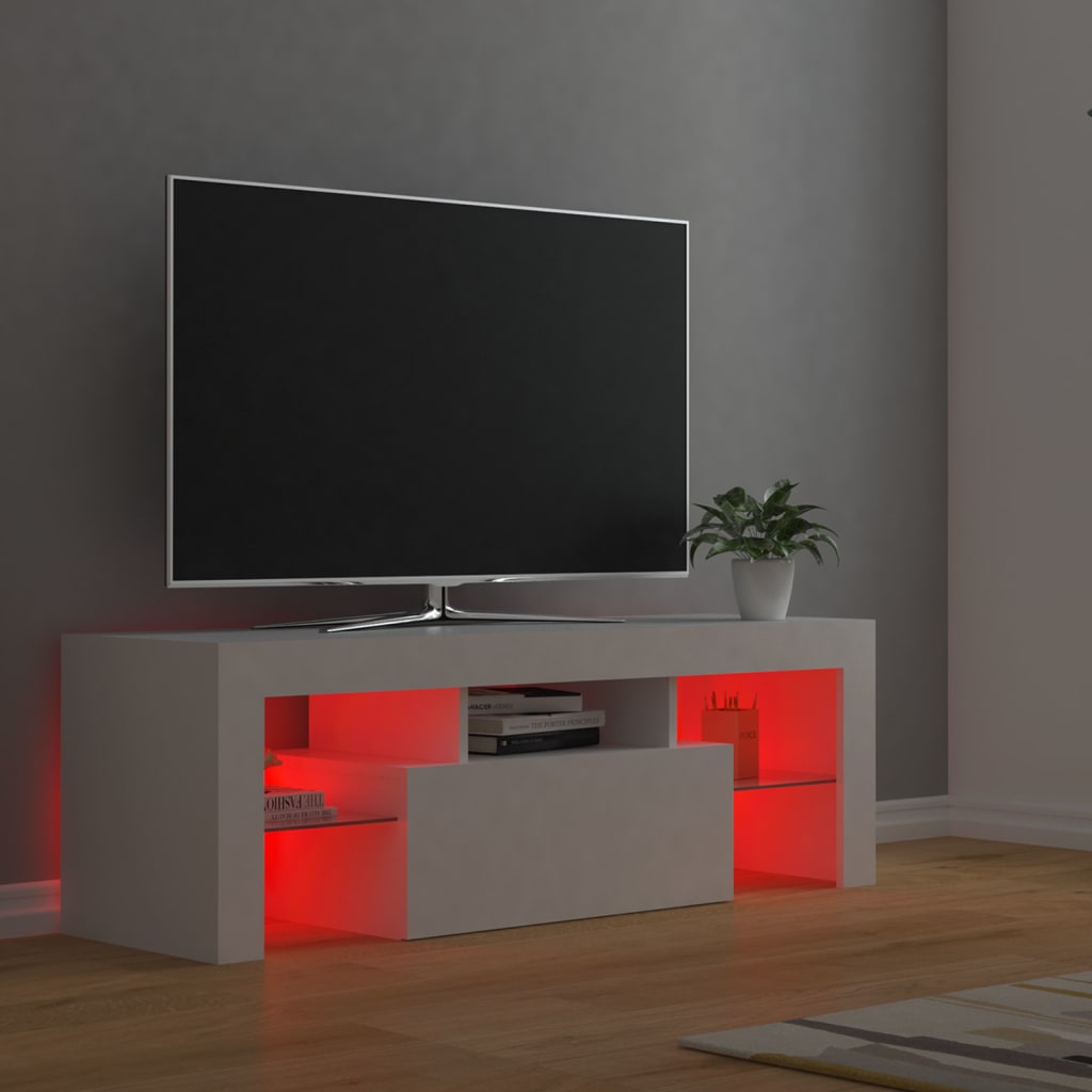 Tv-meubel met LED-verlichting 120x35x40 cm wit