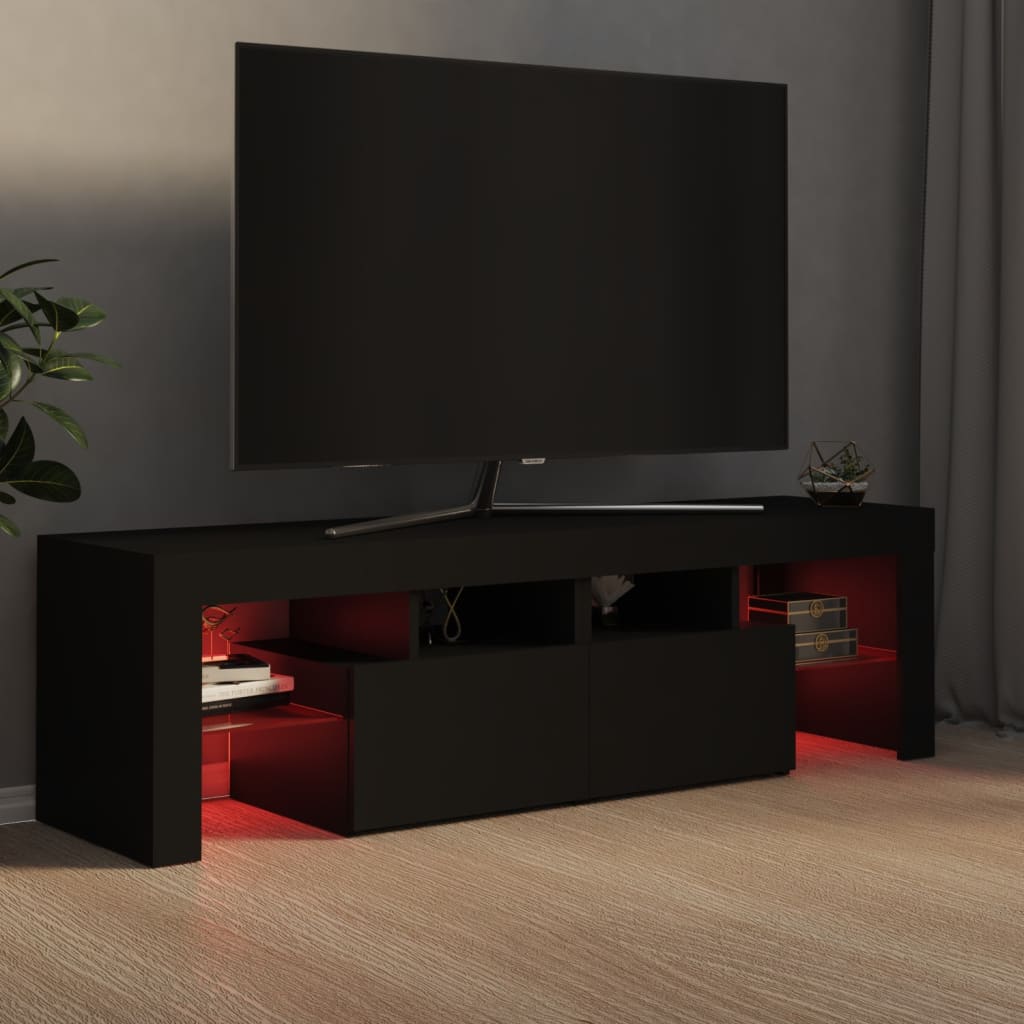 Tv-meubel met LED-verlichting 140x36,5x40 cm zwart