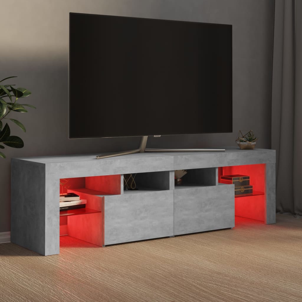 Tv-meubel met LED-verlichting 140x36,5x40 cm betongrijs