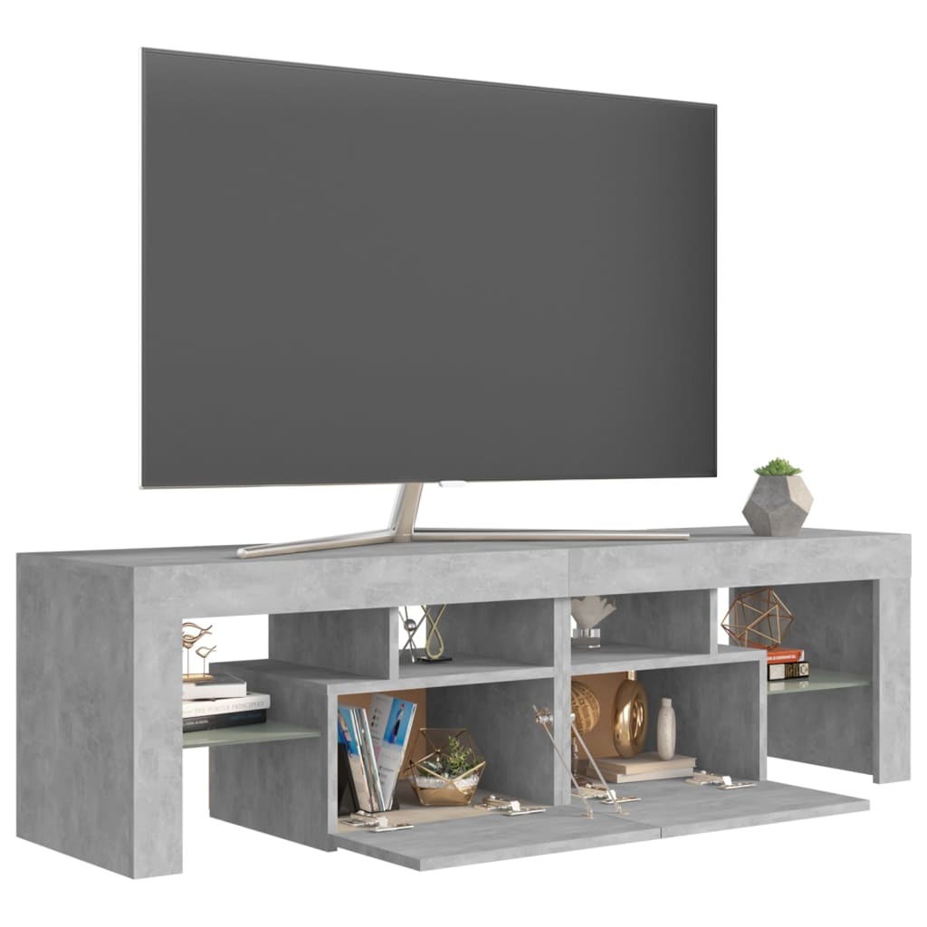 Tv-meubel met LED-verlichting 140x36,5x40 cm betongrijs