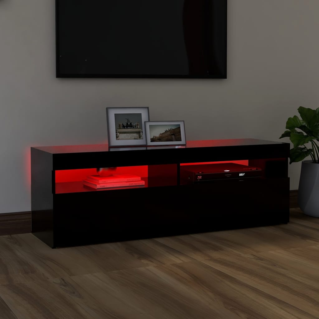 Tv-meubel met LED-verlichting 120x35x40 cm zwart