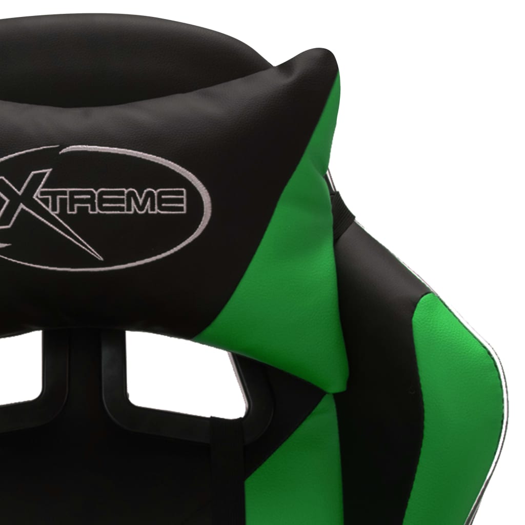 Racestoel met RGB LED-verlichting kunstleer groen en zwart