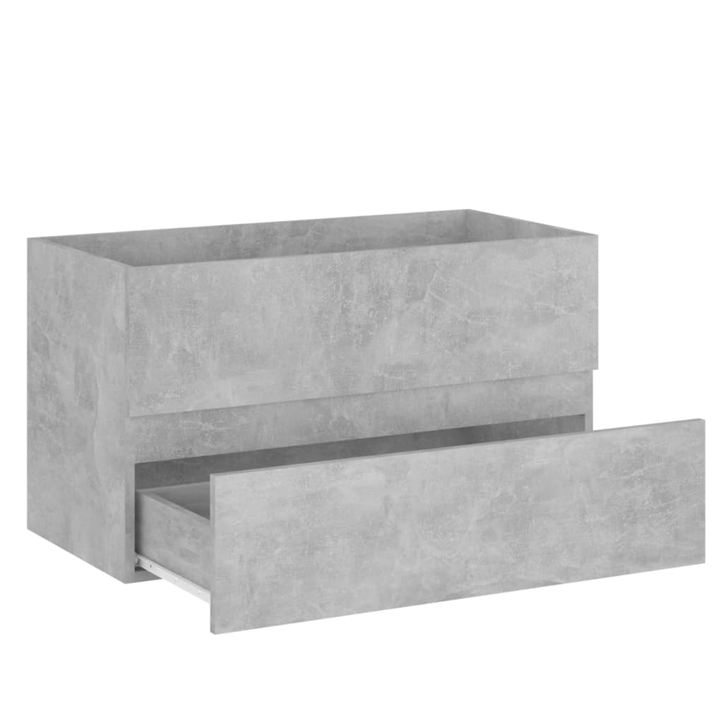 2-delige Badkamermeubelset spaanplaat betongrijs