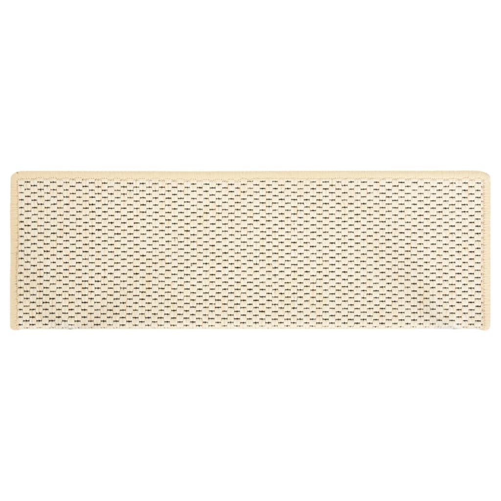 Trapmatten zelfklevend 15 st sisal-look 65x21x4 cm crèmekleurig