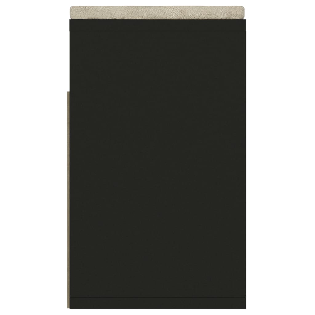 Schoenenbank met kussen 104x30x49 cm spaanplaat zwart