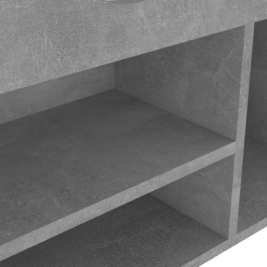 Schoenenbank met kussen 104x30x49 cm spaanplaat betongrijs