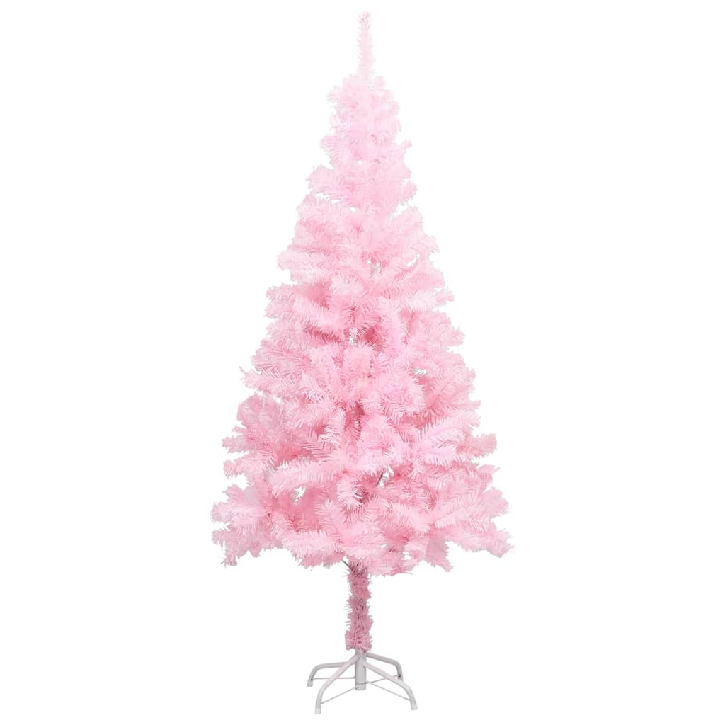 Kunstkerstboom met standaard 120 cm PVC roze