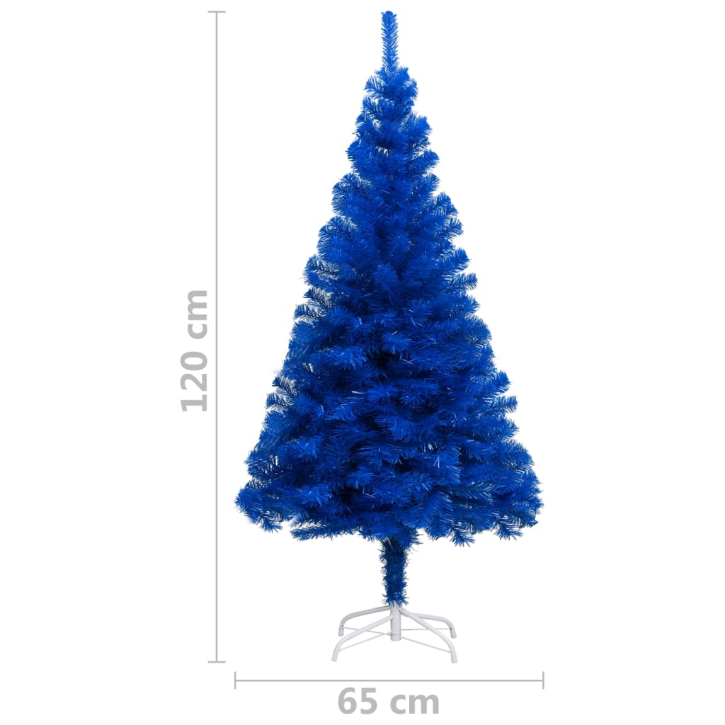 Kunstkerstboom met standaard 120 cm PVC blauw