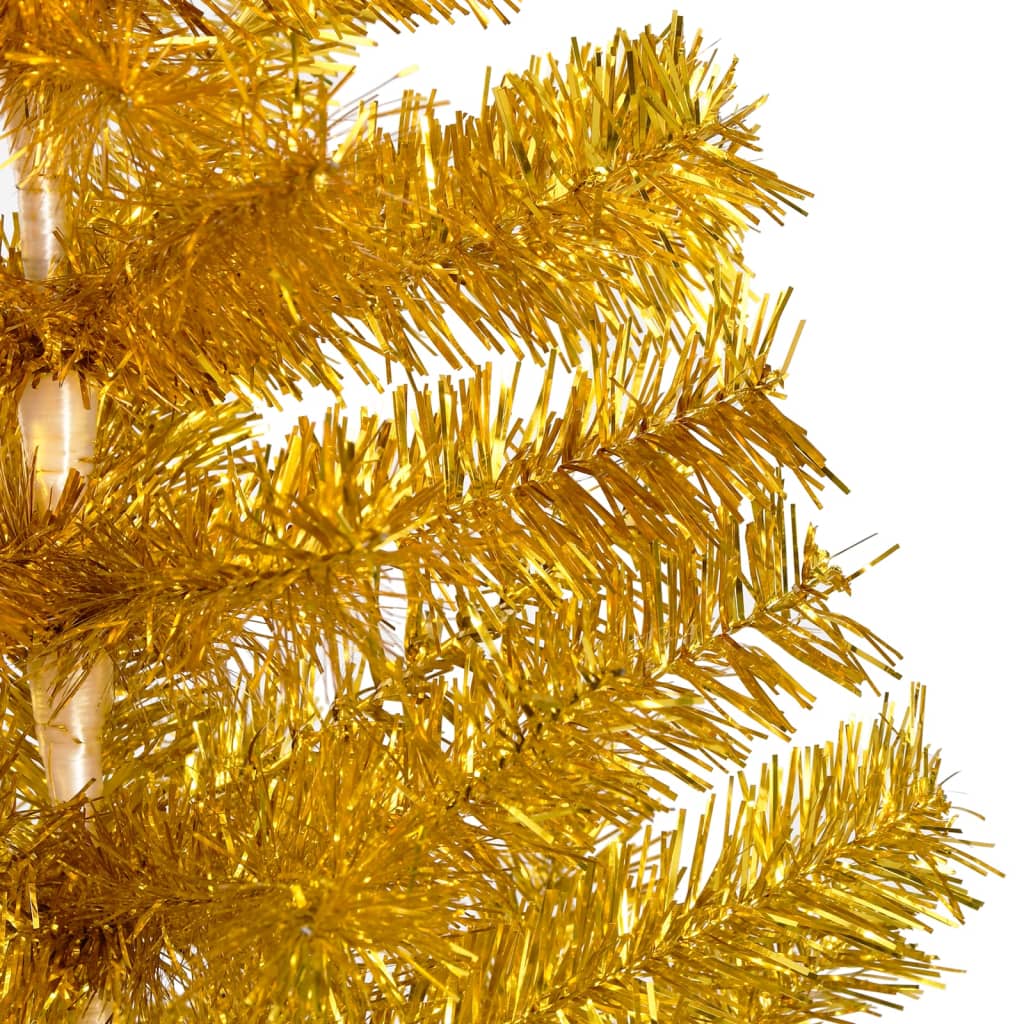 Kunstkerstboom met standaard 120 cm PET goudkleurig