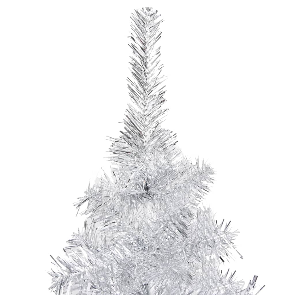 Kunstkerstboom met standaard 240 cm PET zilverkleurig