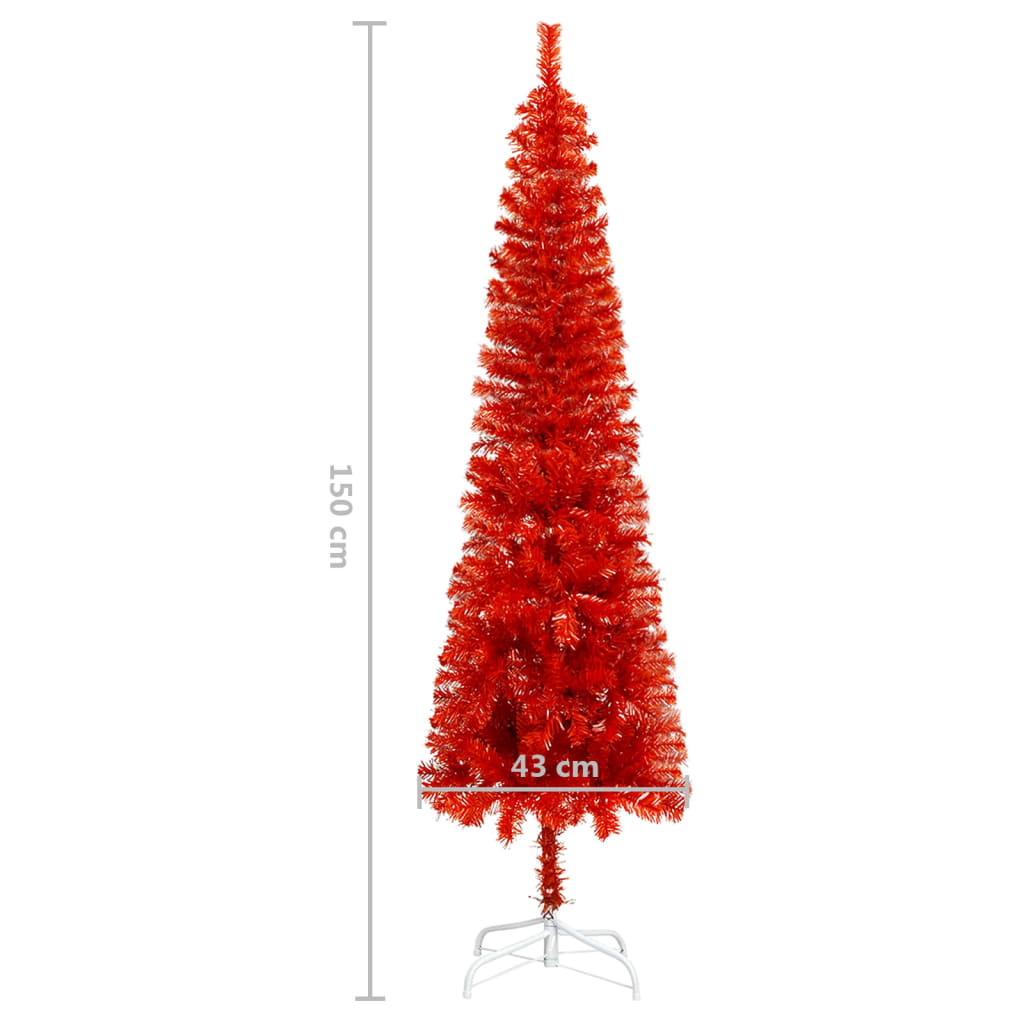 Kerstboom smal 150 cm rood