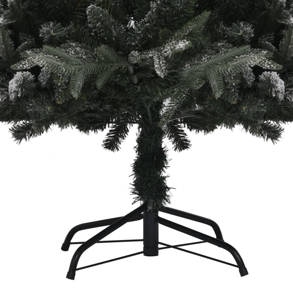 Kunstkerstboom met sneeuwvlokken 180 cm PVC en PE groen