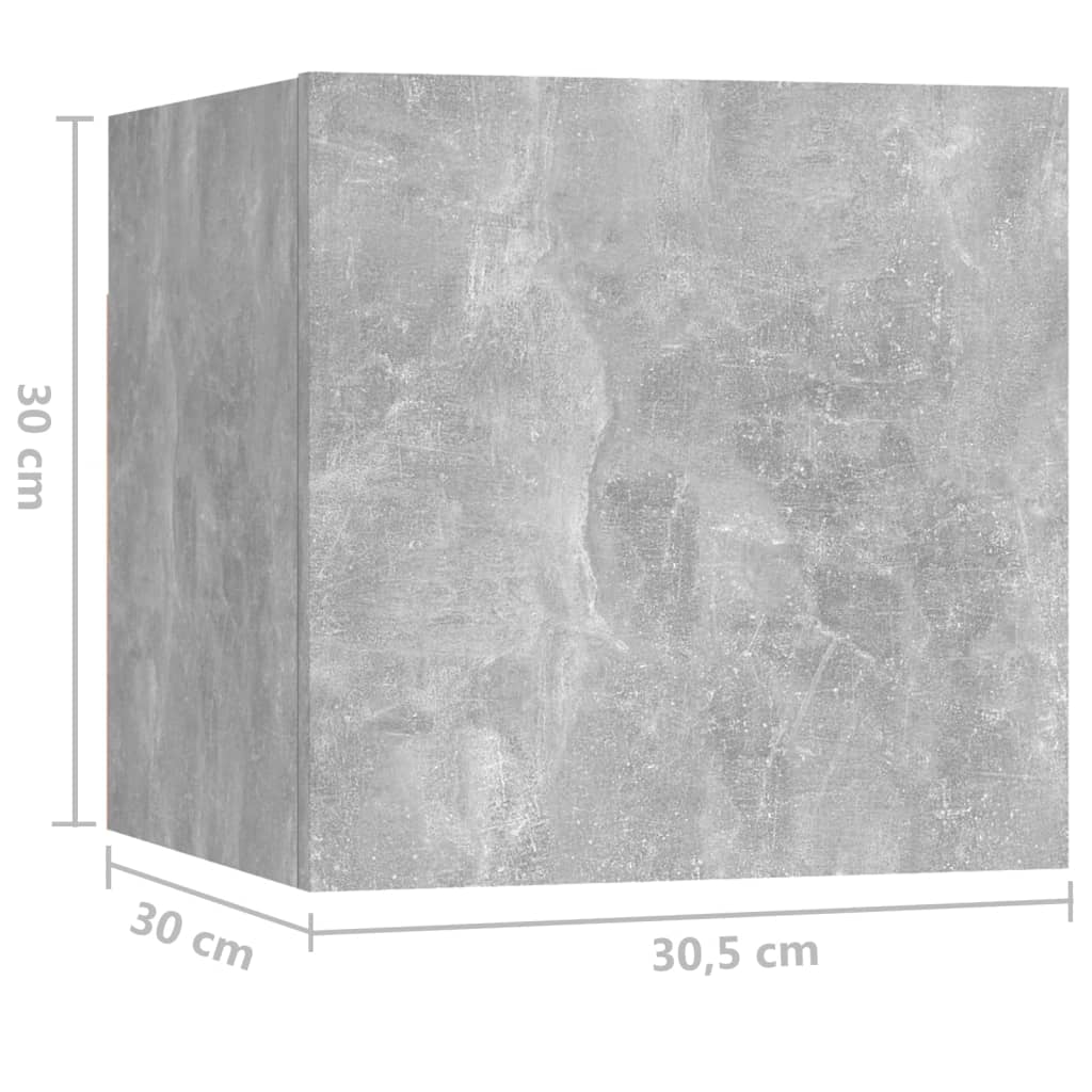 Nachtkastje 30,5x30x30 cm spaanplaat betongrijs